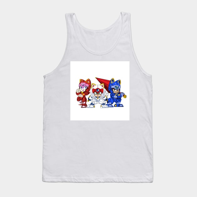 samurai pizza cats ecopop art in japan style wallpaper Tank Top by jorge_lebeau